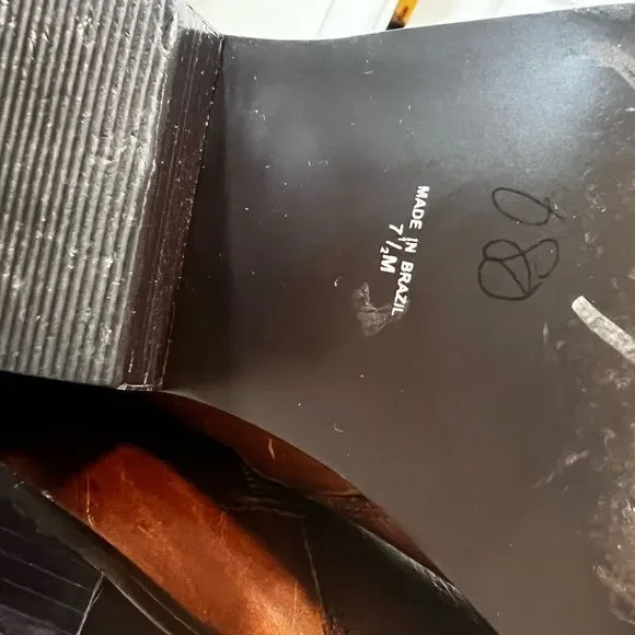 Leather Hand Stitched Mid Calf Western Boots Made In Brazil - Picture 7 of 13